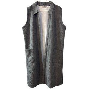 Soft Surroundings Open Duster Twila Vest Cardigan Pockets Longline Cottagecore